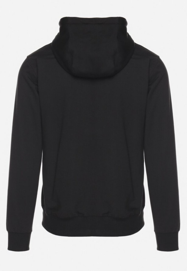 Czarna Bluza z Bawełną Kapturem i Sznurkami Asallin