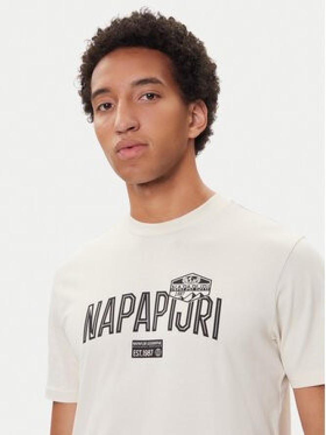 Napapijri T-Shirt S-Funes Ss NP0A88UA Beżowy Regular Fit