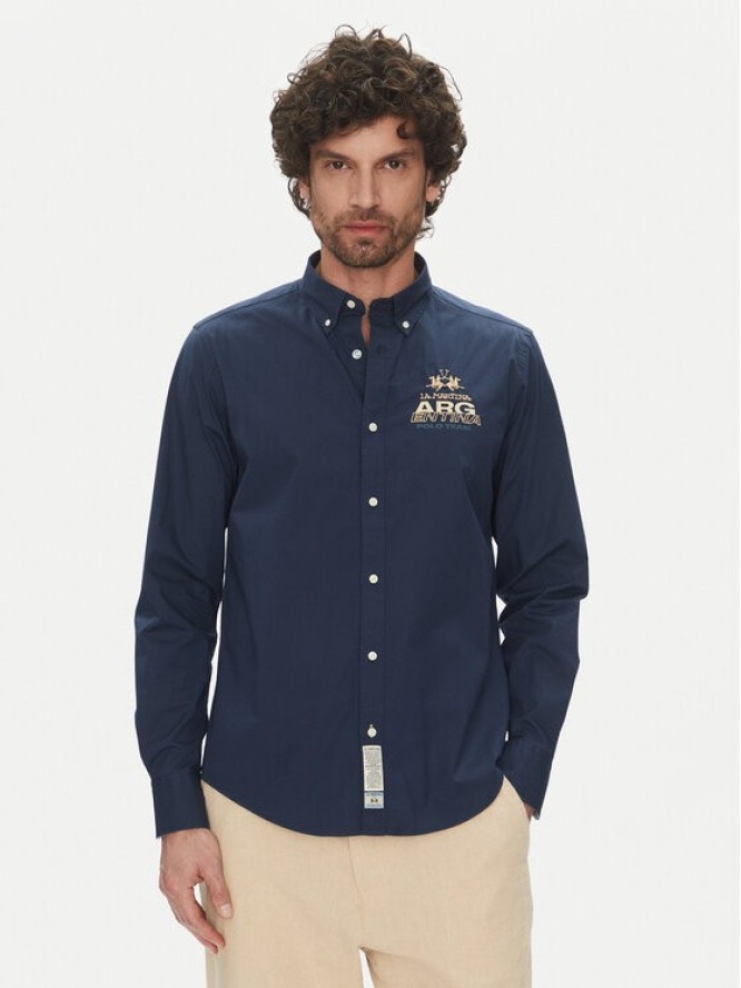 La Martina Koszula Alfred MAC601 PP483 Granatowy Regular Fit