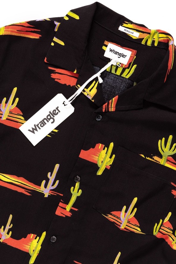 KOSZULA WRANGLER SS RESORT SHIRT BLACK W5907TI01 112129666