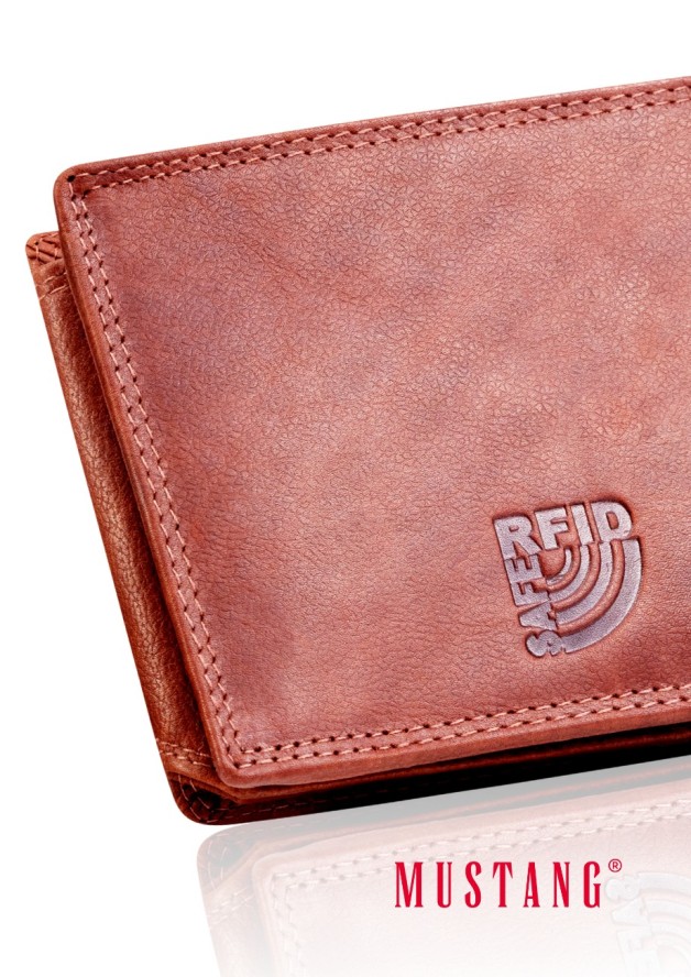 MUSTANG Denimo Wallet Side Opening SKÓRZANY PORTFEL POJEMNY NA KARTY PREMIUM
