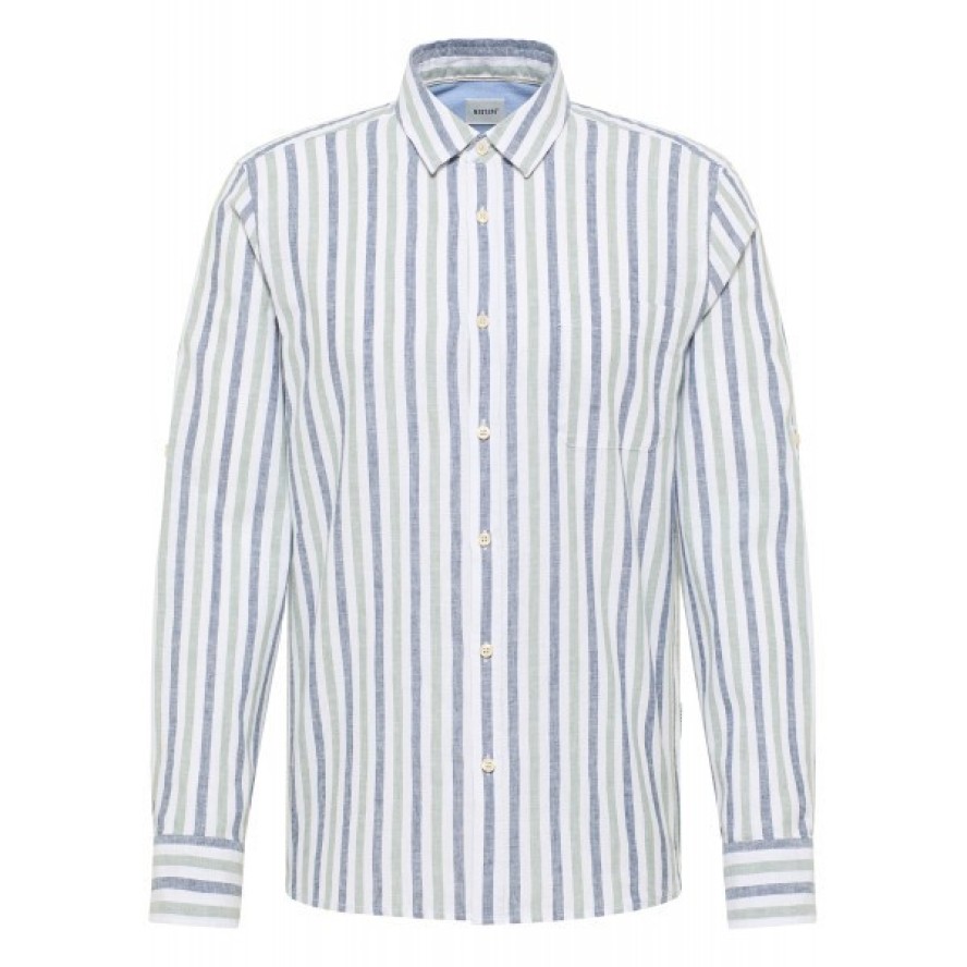 Męska Koszula Mustang Style Rawlins Green Multi Bold Stripe 1016470 12744