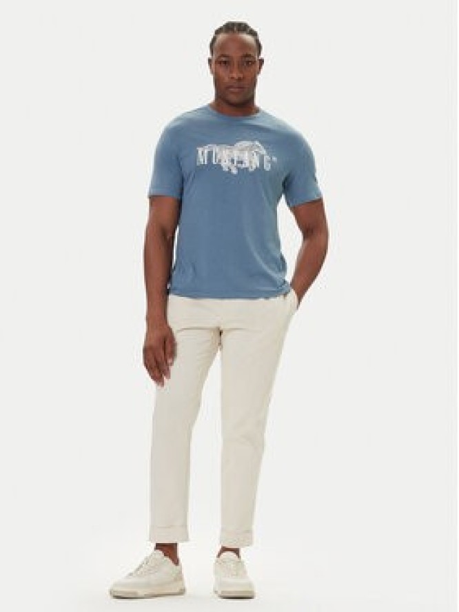 Mustang T-Shirt Austin 1016858 Niebieski Regular Fit