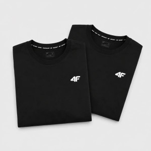 KOMPLET KOSZULEK MĘSKICH 4F ZESTAW 2PAK T-SHIRT XL TTSHM3341 CZARNY