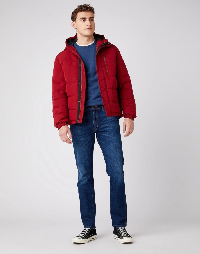 ZIMOWA KURTKA MĘSKA WRANGLER THE BODYGUARD BIKING RED W4D7WWX2G 112141360