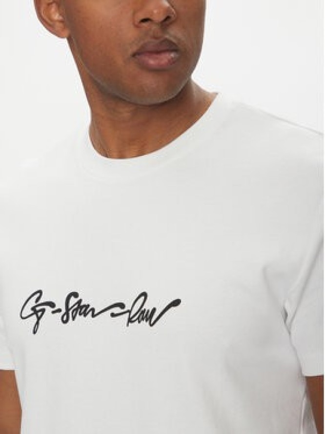 G-Star Raw T-Shirt G-Script D25150-C812 Biały Regular Fit
