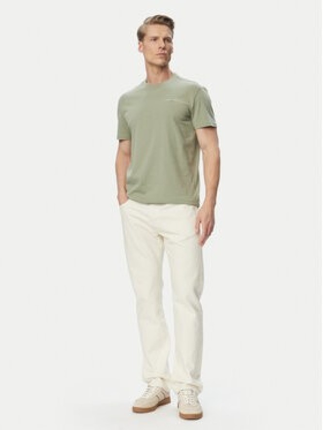 Tommy Jeans T-Shirt Linear Chest DM0DM21780 Zielony jasny Slim Fit