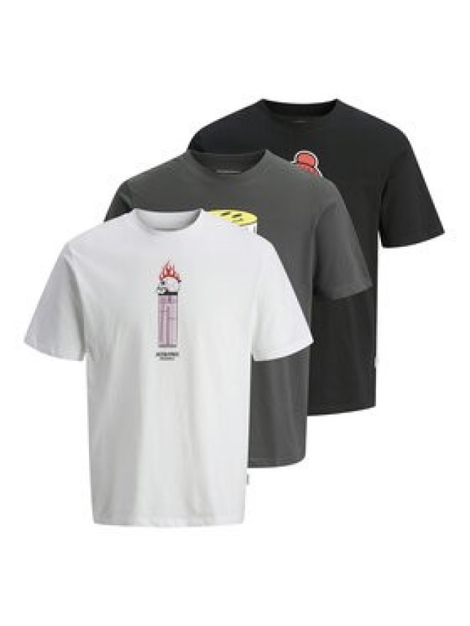Jack&Jones Komplet 3 t-shirtów Holiday Skull 12294420 Kolorowy Regular Fit