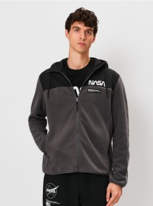 Bluza zip hoodie NASA - szary
