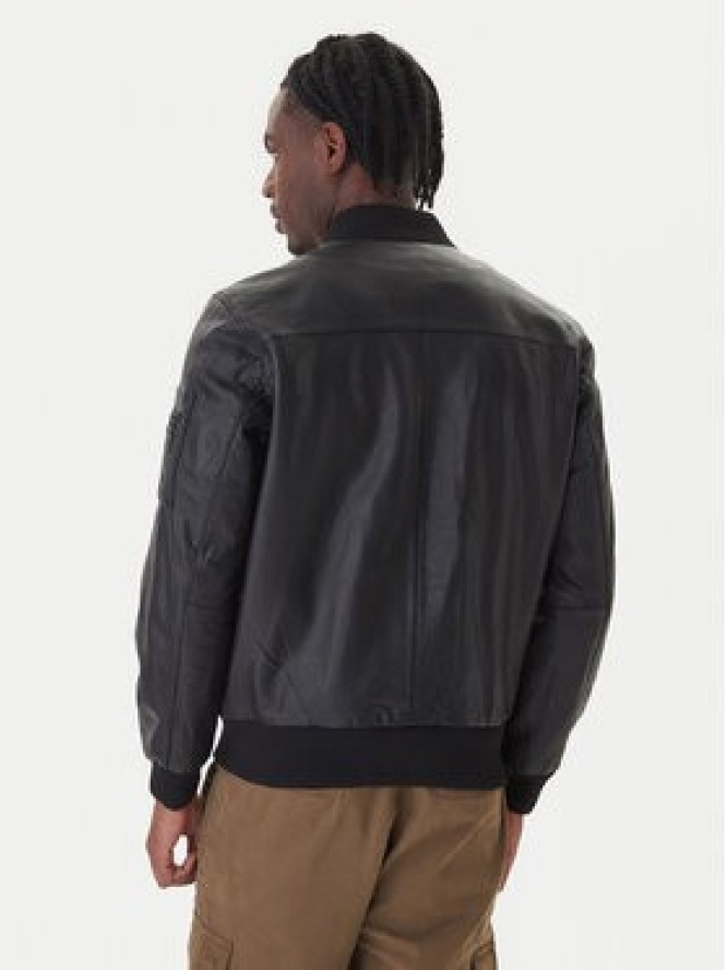 Aeronautica Militare Kurtka skórzana 252PN0958UPL00305 Czarny Regular Fit