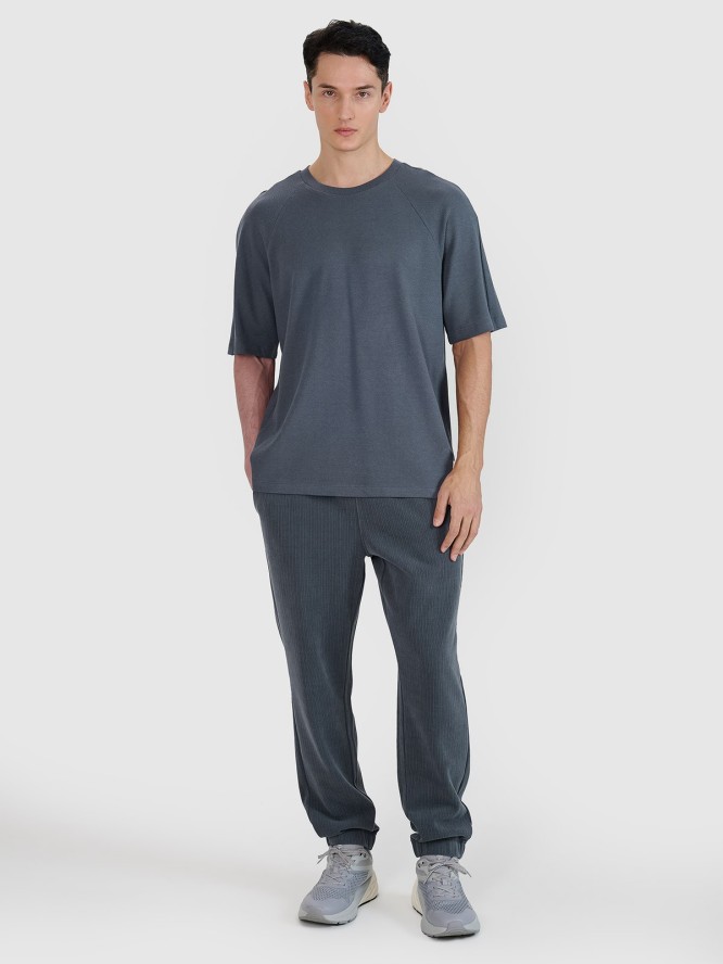 4F T-shirt oversize z modalem męski - szara S