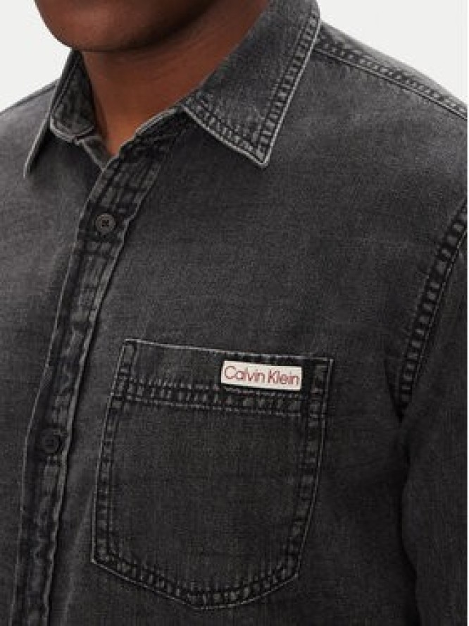 Calvin Klein Jeans Koszula jeansowa Classic LV040BM733 Szary Regular Fit