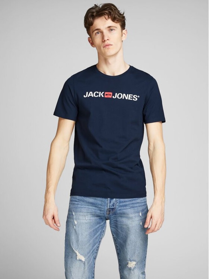 Jack & Jones T-Shirt Corp Logo 12137126 Granatowy Slim Fit