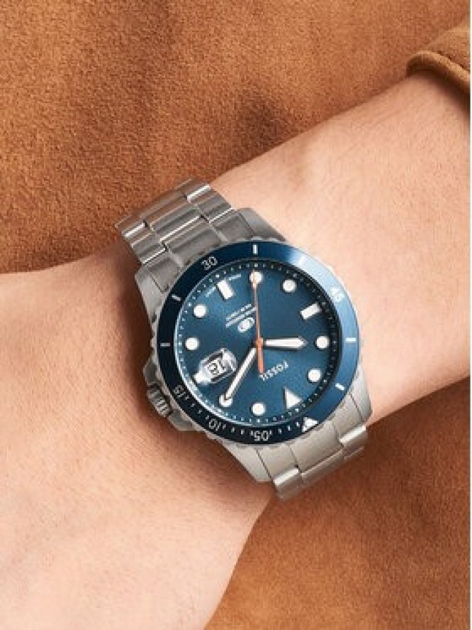 Fossil Zegarek Blue FS6050 Srebrny