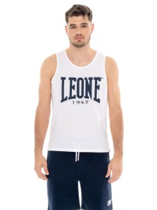 Koszulka męska Leone 1947 Apparel bez rękawów z dużym logo styl bokserski