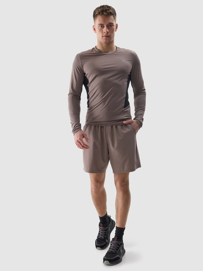 4F Spodenki treningowe z materiału z recyklingu męskie - brązowe 3XL