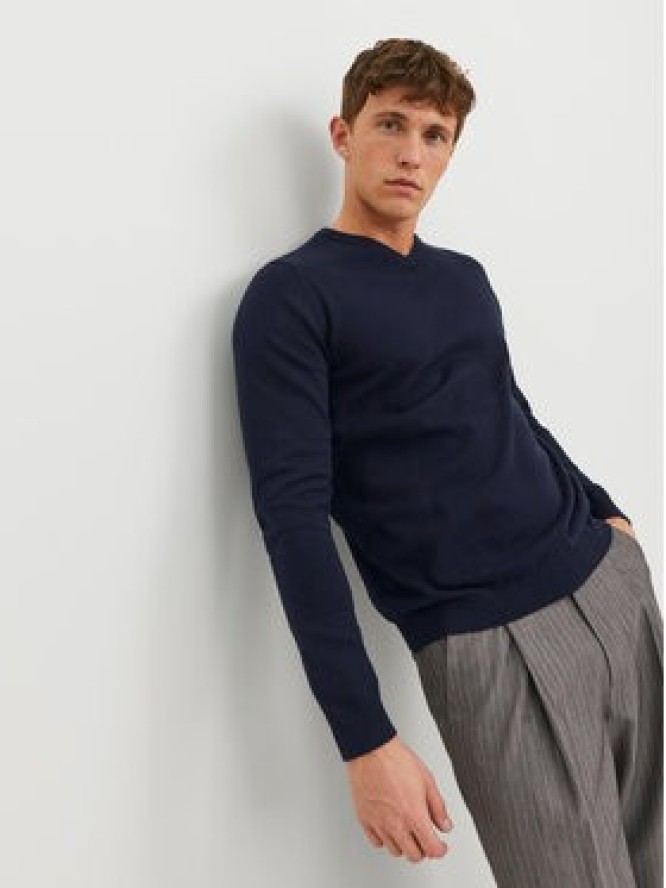 Jack & Jones Sweter 12137194 Granatowy Regular Fit