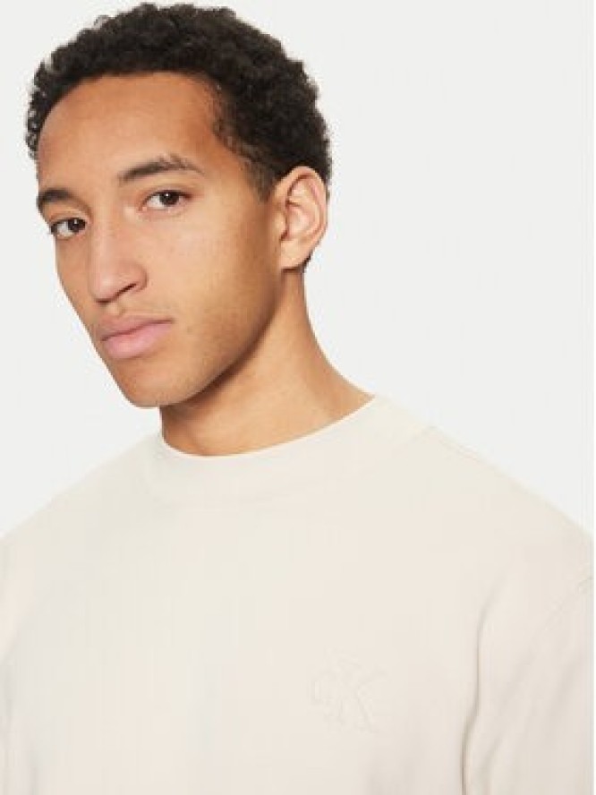 Calvin Klein Jeans Bluza Interlock J30J326754 Écru Regular Fit