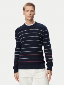 Tommy Jeans Sweter DM0DM23384 Granatowy Slim Fit