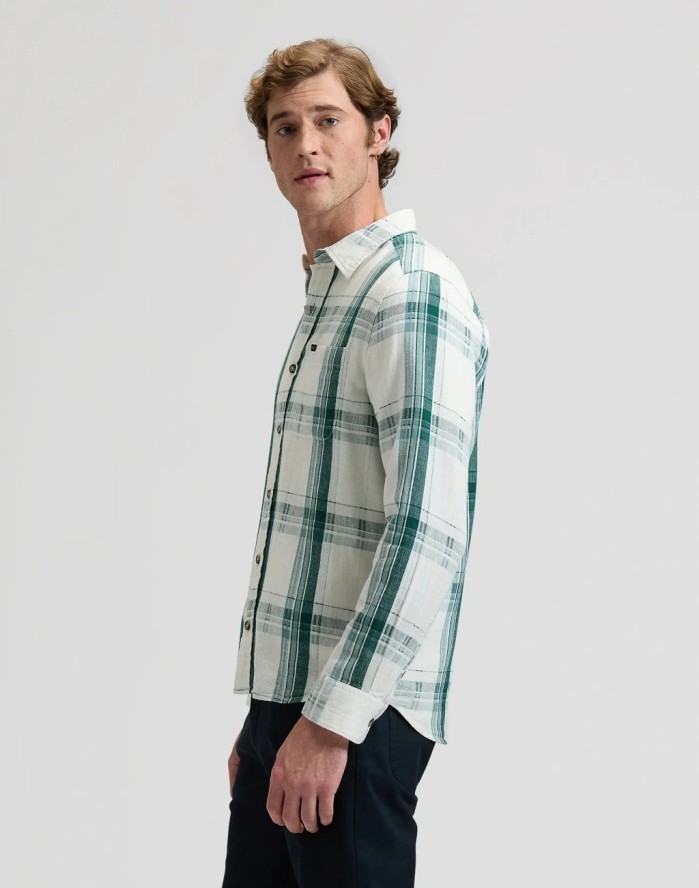 MESKA KOSZULA LEE LEESURE SHIRT ALGAE PLAID 112377248