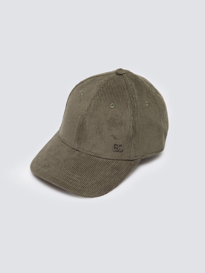 czapka z daszkiem sztruksowa khaki cordi 301