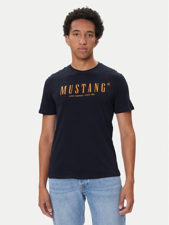 Mustang T-Shirt Austin 1016853 Granatowy Regular Fit