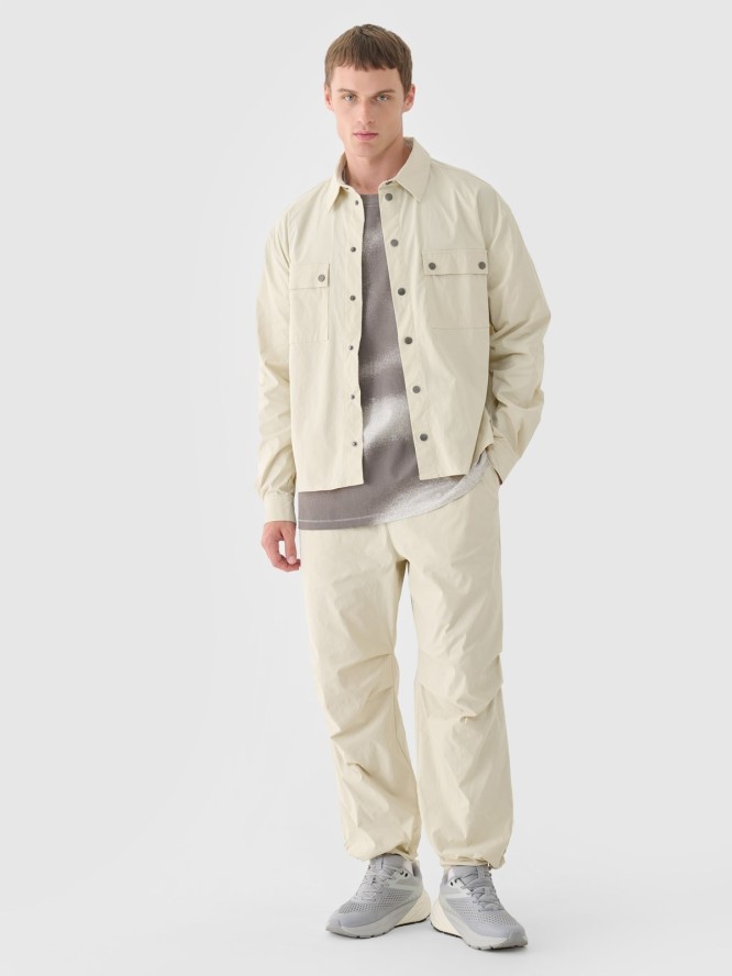 4F T-shirt oversize z nadrukiem męski - biały S