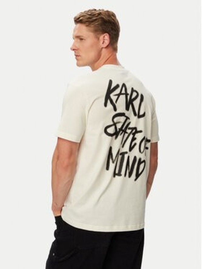 Karl Lagerfeld Jeans T-Shirt B3M17005 Kremowy Regular Fit