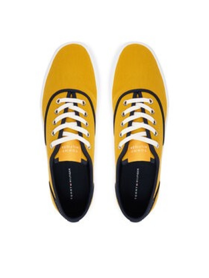 Tommy Hilfiger Tenisówki Th Vulc Cup Long Lace Canvas FM0FM05874 Żółty