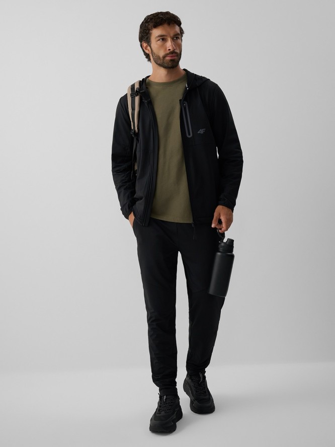 4F T-shirt regular z antybakteryjnym wykończeniem Polygiene męski - khaki M