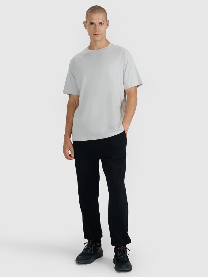 4F T-shirt oversize gładki męski - szary M