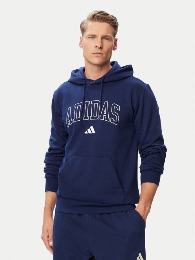 adidas Bluza Collegiate Script Graphic Hoodie KC7186 Niebieski Regular Fit