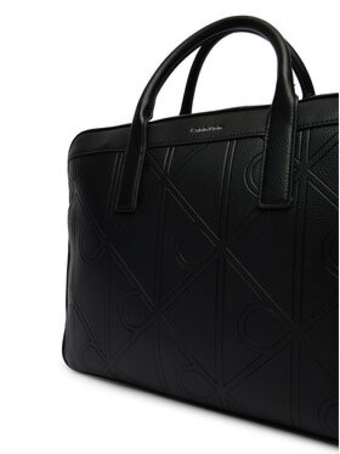 Calvin Klein Torba na laptopa Emblem Aop Emboss Commuter LV04D3329G Czarny