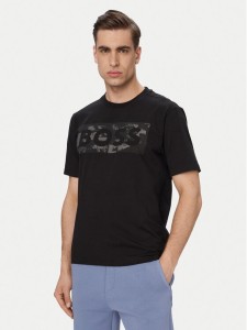 BOSS T-Shirt Ts Globe Logopattern 50559363 Czarny Regular Fit