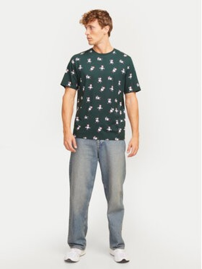 Jack & Jones T-Shirt Xmas Merry 12265399 Zielony Standard Fit