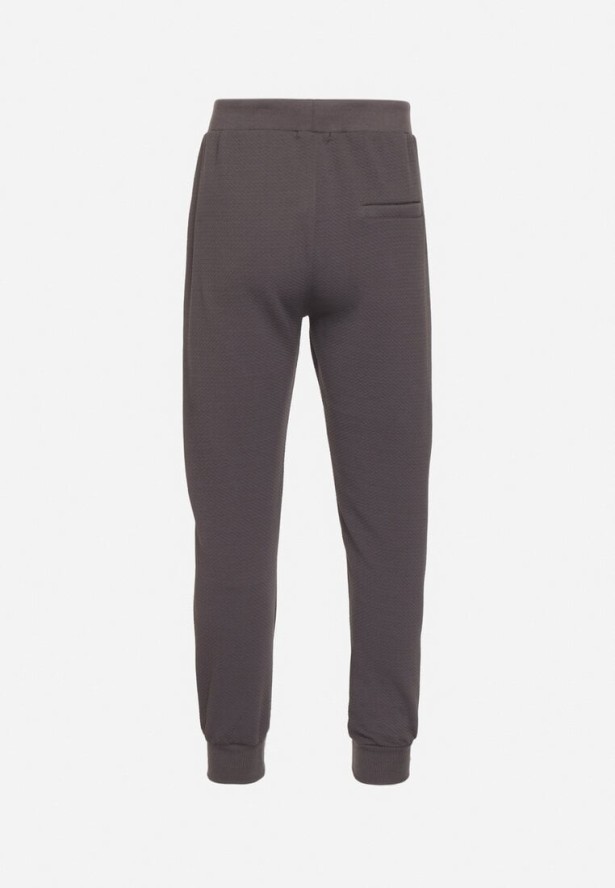 Ciemnoszare Spodnie Dresowe z Bawełną z Wysokim Stanem Arliera