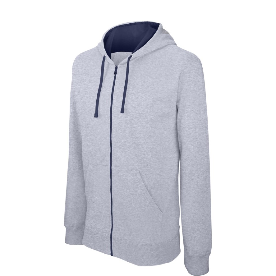 Bluza z kapturem na zamek Kariban Contrastée