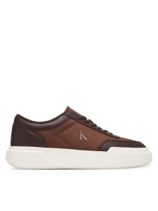 Calvin Klein Sneakersy Chunky Cups Laceup Ox Mix Mat HM0HM02326 Brązowy