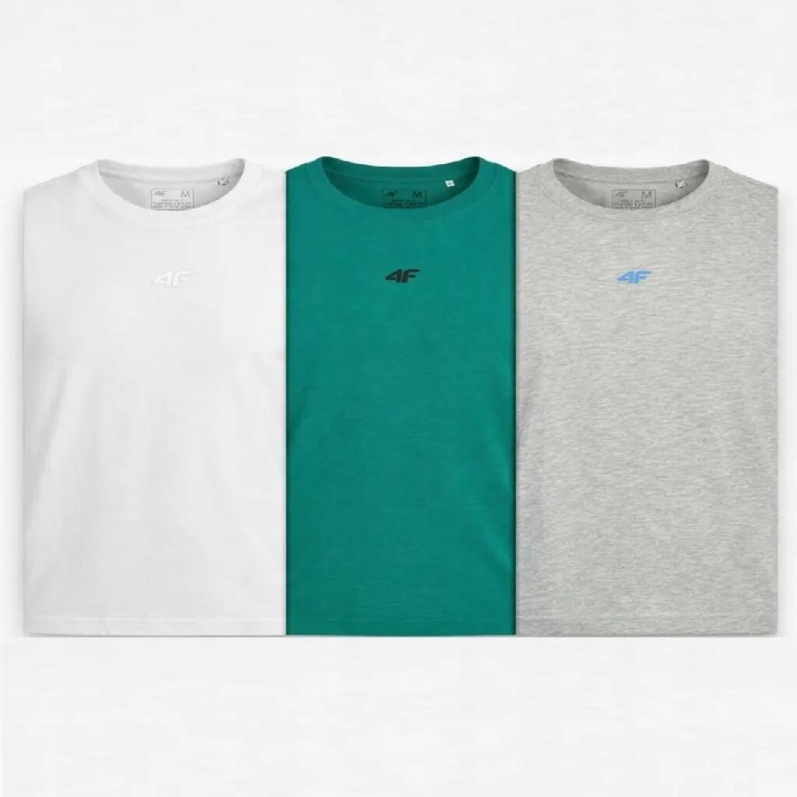 KOSZULKA MĘSKA 4F T-SHIRT LIMITOWANY KOMPLET ZESTAW 3 SZTUKI L M3947 SS26