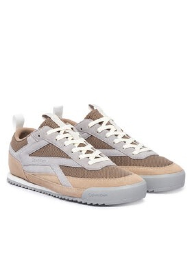 Calvin Klein Sneakersy Low Pro Runner Mix Mat HM0HM02208 Brązowy