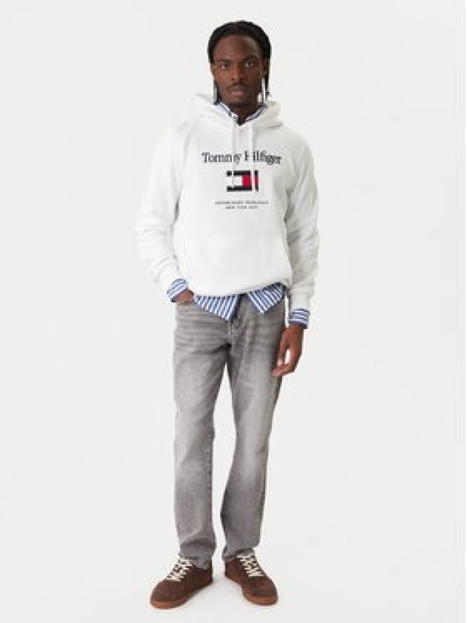 Tommy Hilfiger Bluza Embro Flag MW0MW42735 Biały Regular Fit
