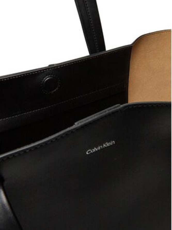 Calvin Klein Torba Ck Premium Leather E/W Tote Xl K50K512894 Czarny