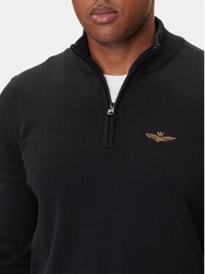 Aeronautica Militare Sweter 252MA1578UL00506 Czarny Regular Fit