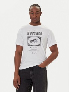 Mustang T-Shirt Akron 1016864 Biały Relaxed Fit