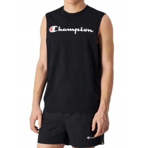 KOSZULKA męska CHAMPION bez rękawów 220778-KK001 sportowa czarna bawełna L