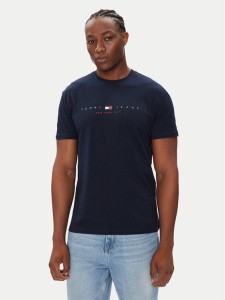 Tommy Jeans T-Shirt Flag Linear DM0DM21911 Granatowy Regular Fit