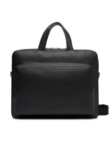 Calvin Klein Torba na laptopa Micro Pebble Slim Briefcase 36 LV04D3012G Czarny