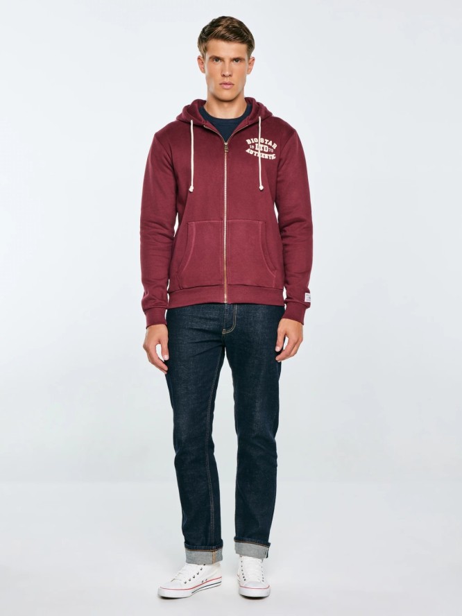Bluza męska rozpinana z kapturem z kolekcji Authentic bordowa Karol 604