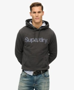 superdry Core Logo City Hood – bluza z kapturem bawełniana, Washed Black