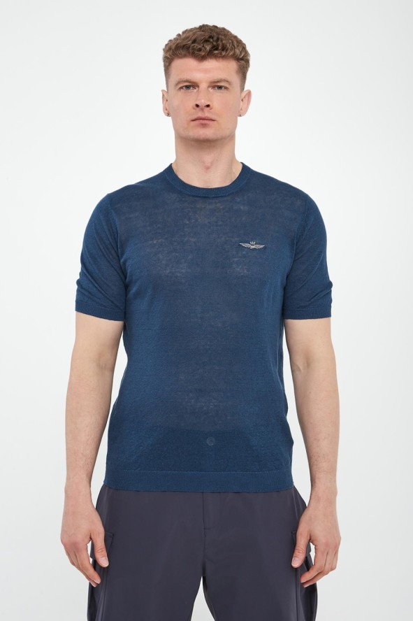 T-shirt męski lniany AERONAUTICA MILITARE